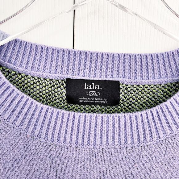 Dressed in Lala Too Cool For You Oversized Alien Knit in Lavender - Picture 4 of 8